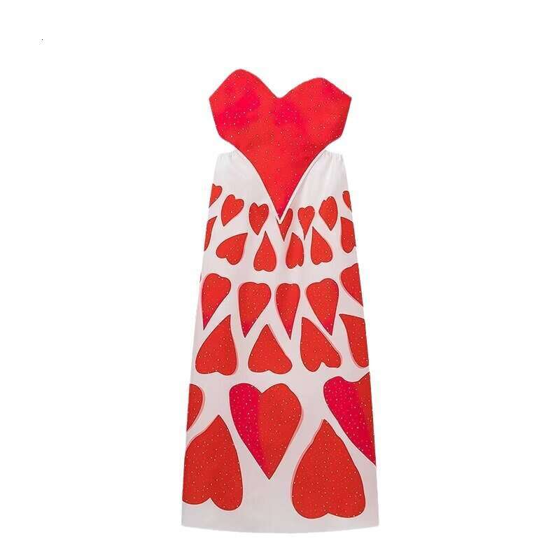 Women's Wear Spring New Product Women's Street Fashion Love Printed Strap Dress 1892