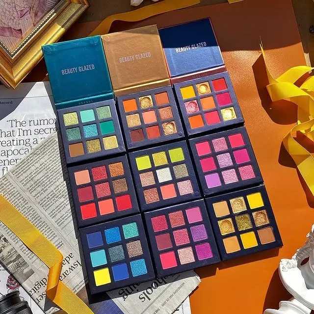 Beauty Glazed 9-Color Eyeshadow Palette Shimmer Matte Long-Lasting Waterproof Eye Makeup for All Day Wear W250520
