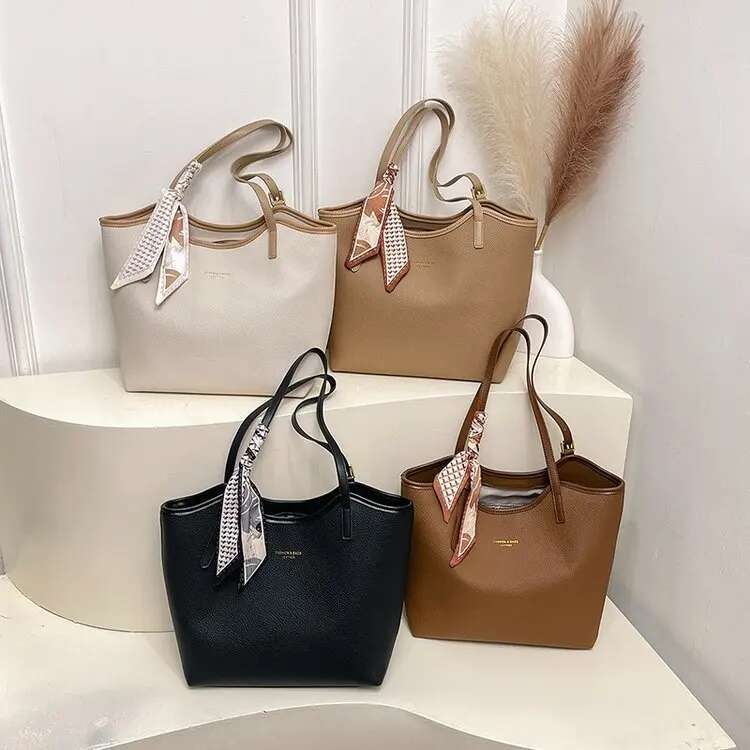 2025 Spring Double ed Zippered Tote Shoulder Bag Women Adjustable Strap Spacious Work Travel Essentials Lightweight
