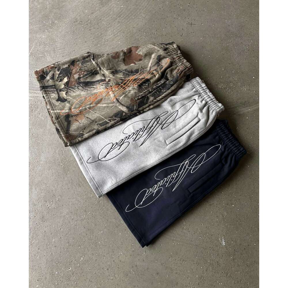Summer 2025 Men's and Women's Fashion Loose Shorts High Elastic Letter Embroidered Seven Part Waist Pants