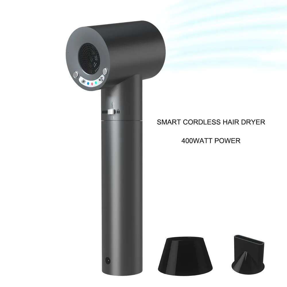 Portable Cordless Hair Dryer with USB Port Intelligent Charging Blower Easy to Carry Air Duct and Battery Detachable