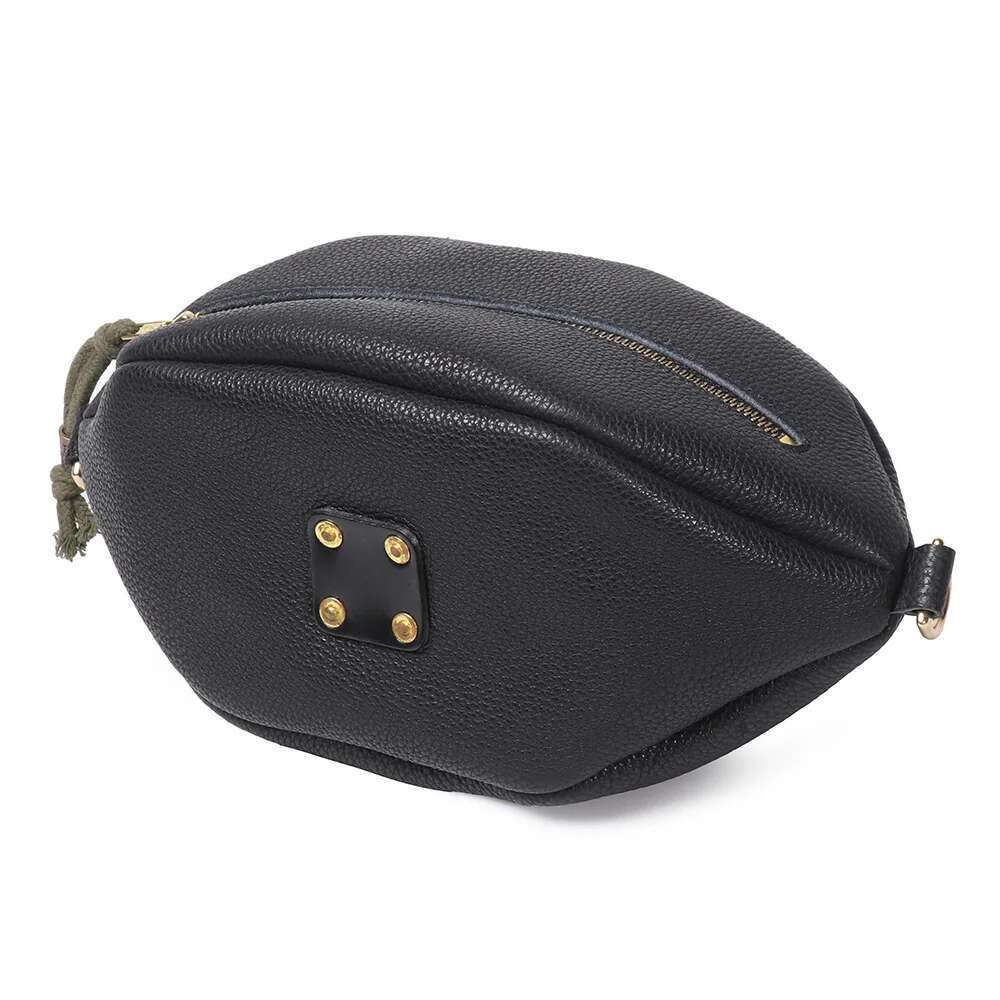 New men's football breast bag first layer cowhide crossbody trendy personalized vegetable tanned leather small backpack