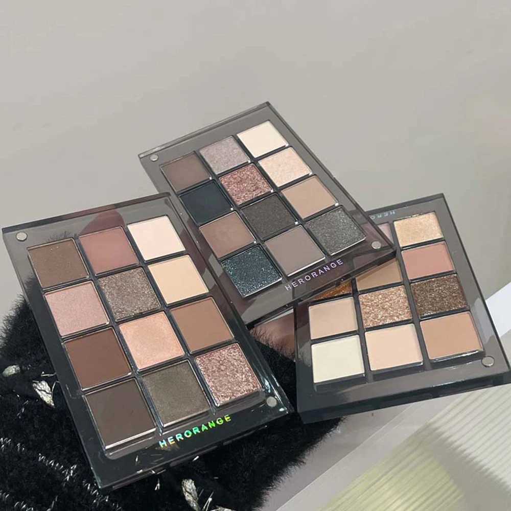 HERORANGE 12-color Eyeshadow Palette with Multiple Colors to Suit All Makeup Looks Dark Eyeshadow PaletteXJ250520