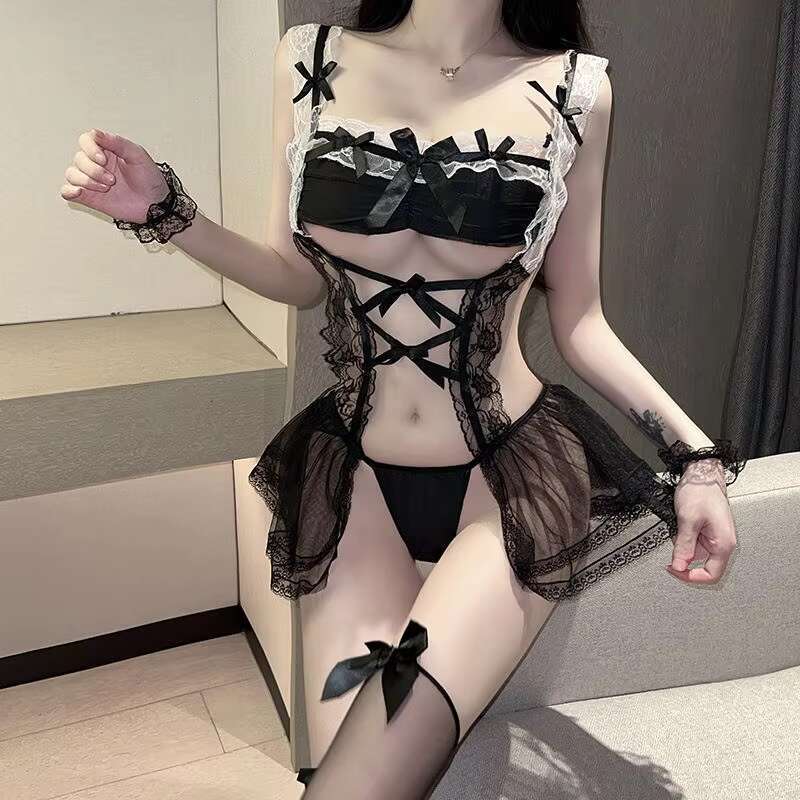 Dm378 Underwear Passion Mesh-Free Hollow Temptation Uniform Sexy Maid Outfit For Women