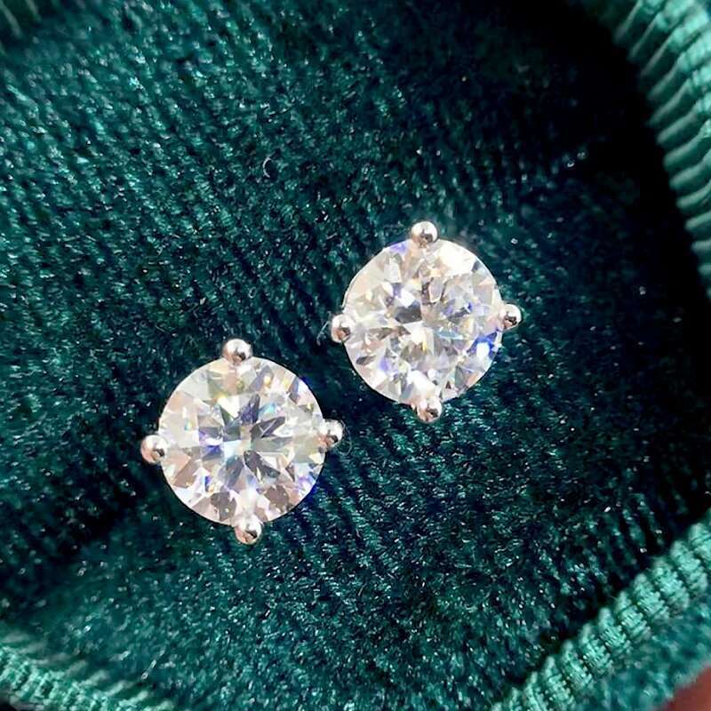 COSFIX Moissanite Stud Earrings For Women 0.2-5ct D Color Moissanite Earrings Fashion Round Women Moissanite Stud Earring 2024