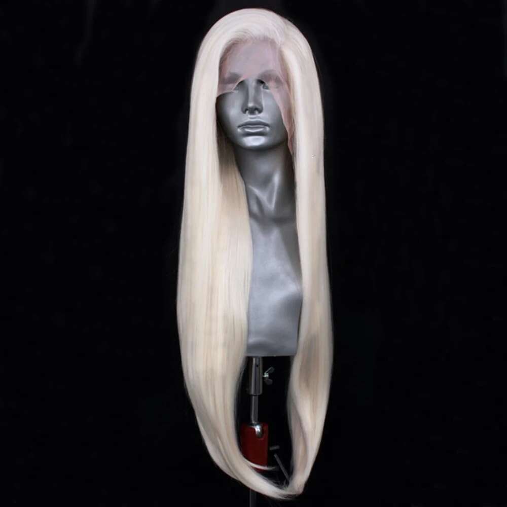 Platinum Blonde Wig Natural Front Wigs For Women Long Wave Lace Synthetic Hair Copper Red Cosplay Daily Wear