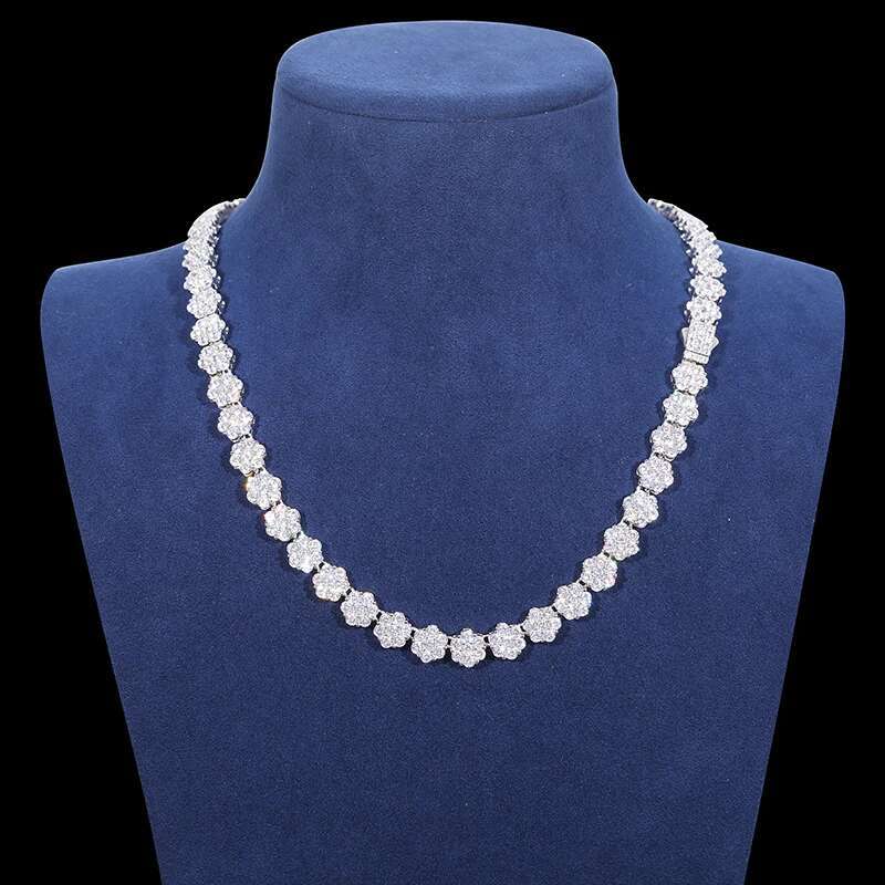 Unisex luxury 10mm Moissanite VVS1 Necklace Chain 925 Silver For Women Iced Out Chain Link Necklace Unisex Fine Hip Hop Jewelry