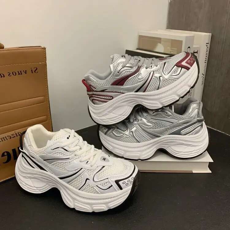 Casual Shoes for Women Spring And Summer Thick Bottom Sneakers Mesh Show Feet Small Outdoor Sneaker