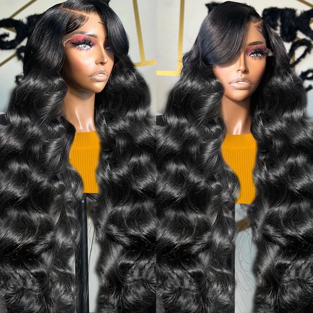 13x6 Body Wave Lace Front Wigs Human Hair Pre Plucked 200 Density HD Transparent Lace Frontal Wigs Human Hair for Black Women