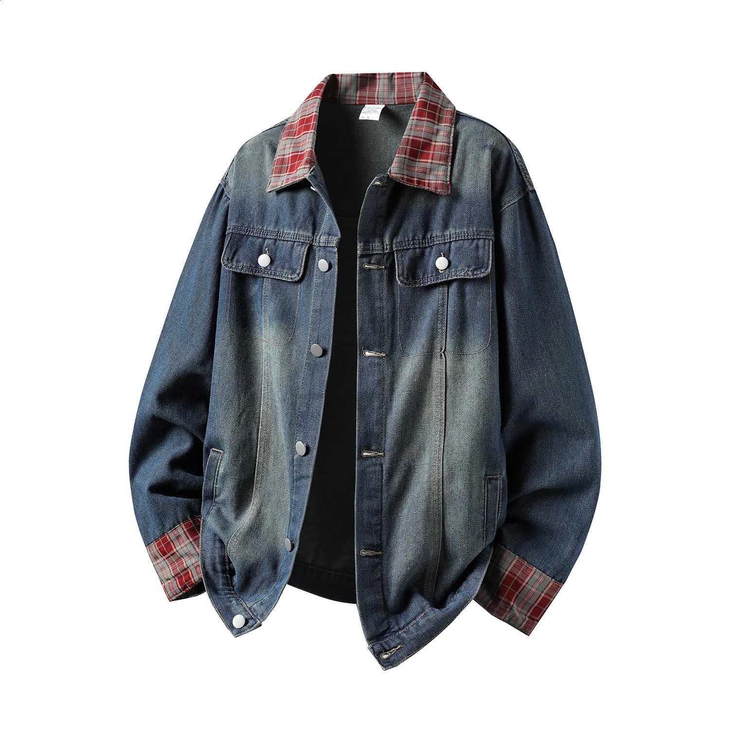 2025 Original Hip Hop Graffiti Ripped Denim Jacket Man American Street Trendy Loose Casual Distressed Cowboy Vintage Y2k 250516