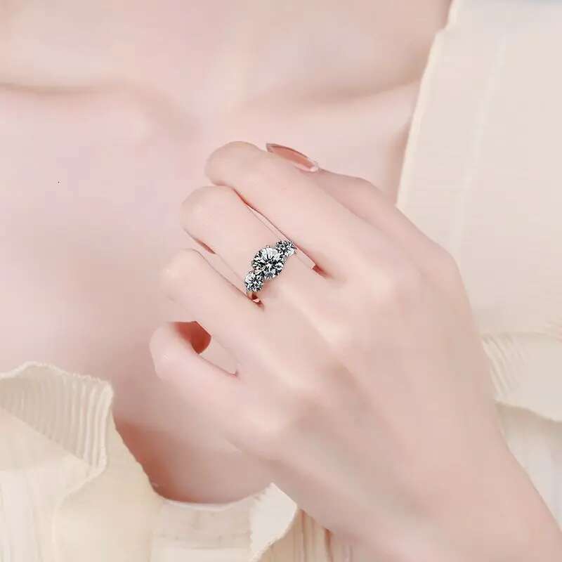 COSFIX 3ct 100% Moissanite Diamond Ring for Women 18K Yellow Gold Wedding Band Bridel Jewelry S925 Sterling Silver Wholesale GRA