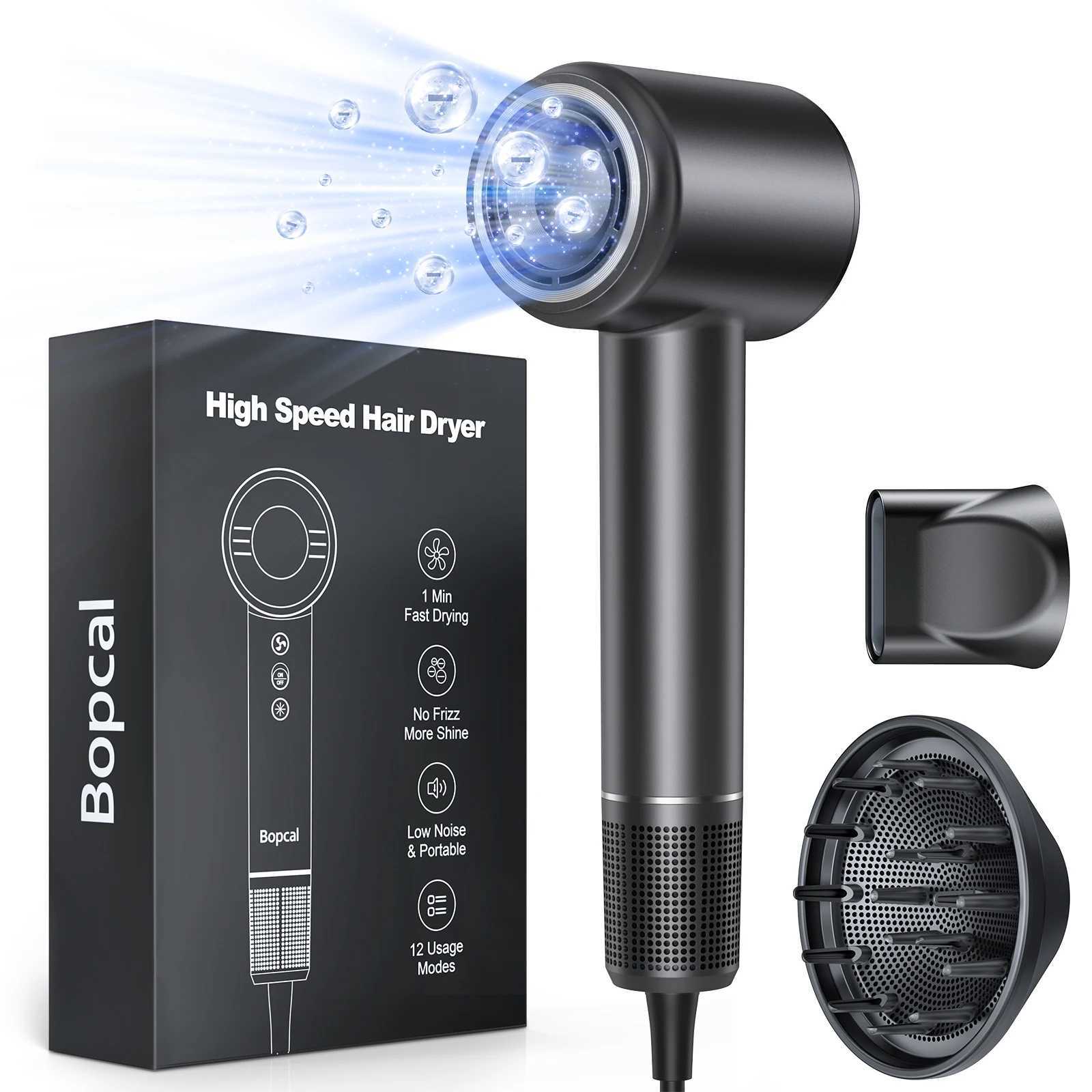 High Speed Hair Dryer with Diffuser 120000rpm Wind Speed 40m/s 3X Faster Dry Negative Ions Hairdryer For Home Travell Hotel z250520