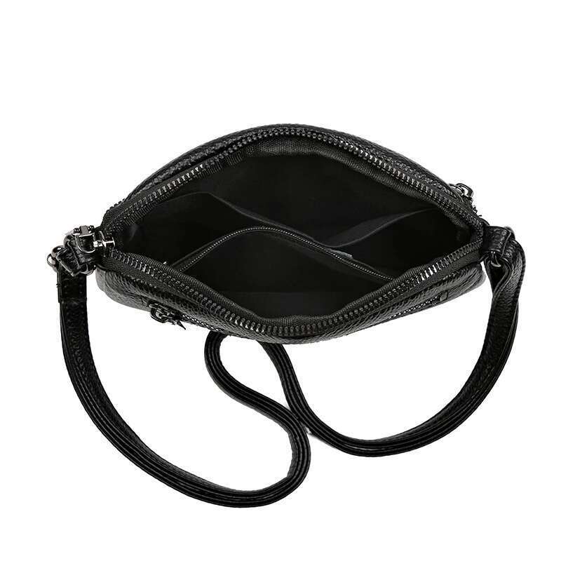 New Patchwork Single Shoulder Crossbody Head Layer Cowhide Small Bag Advanced Fashion Simple