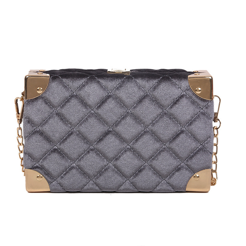 designer bag New Box Gold Velvet Square Diamond Grid Chain Embroidered Thread Classic Small Women's Bag shoulder bag crossbody bag