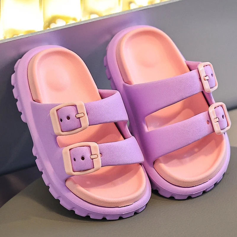 Children Slippers Summer EVA Boys Girls Baby Detachable Non Slip Home Soft Soled Slipper Simple Fashion Kids Beach Shoes Sandals 250519