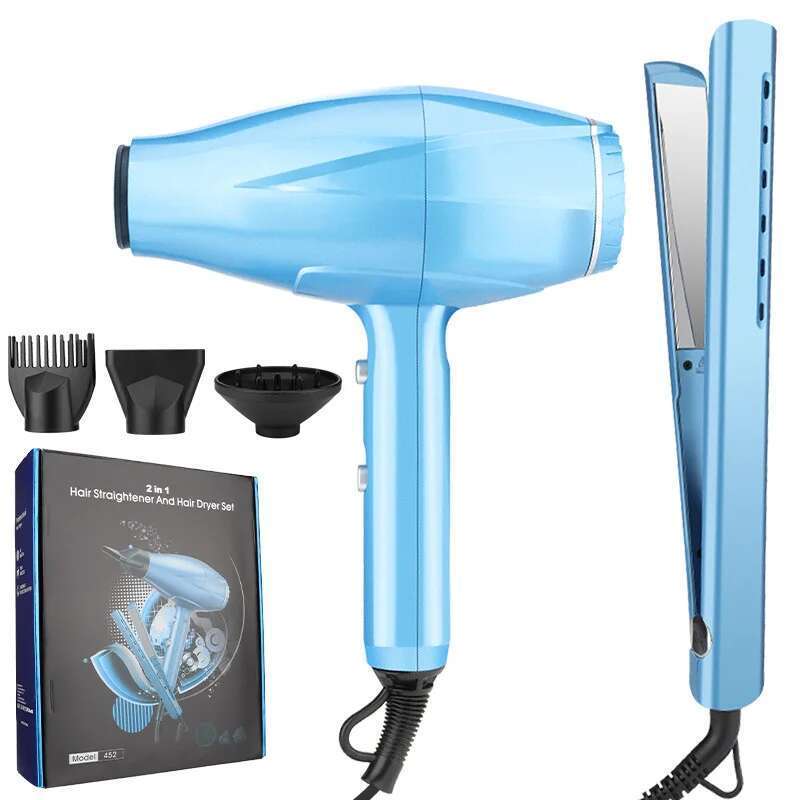 RESUXI 452 2 in 1 and 3 Level Wind Speed Set Dryer Straight Curly for Hair Flat Straightener