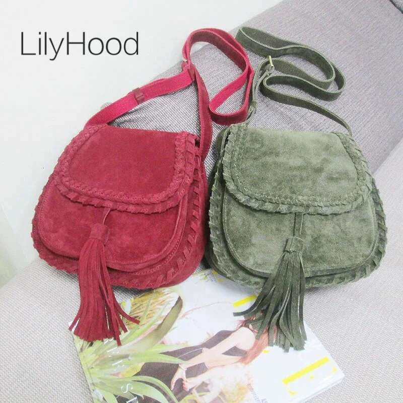 Women Suede Genuine Leather Braid Fringed Saddle Natural Nubuck Medium Size Ibiza Gypsy Hippie Boho Phone Side Sling Bag