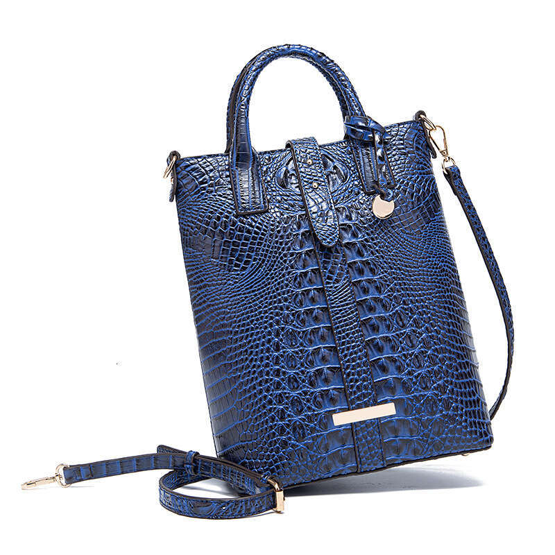 New Handheld Crossbody Women's Bag with Multi color Concave Crocodile Pattern