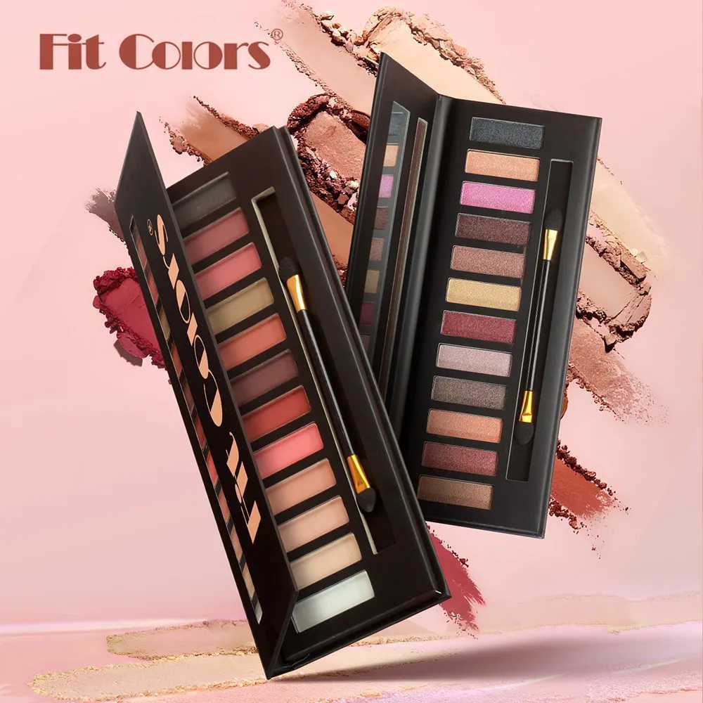 Fit Colors 12 Matte Color Multi-Purpose Makeup Powder Palette Waterproof Sweatproof Highlighter Fix Blush Eyeshadow Palette SetXJ250520