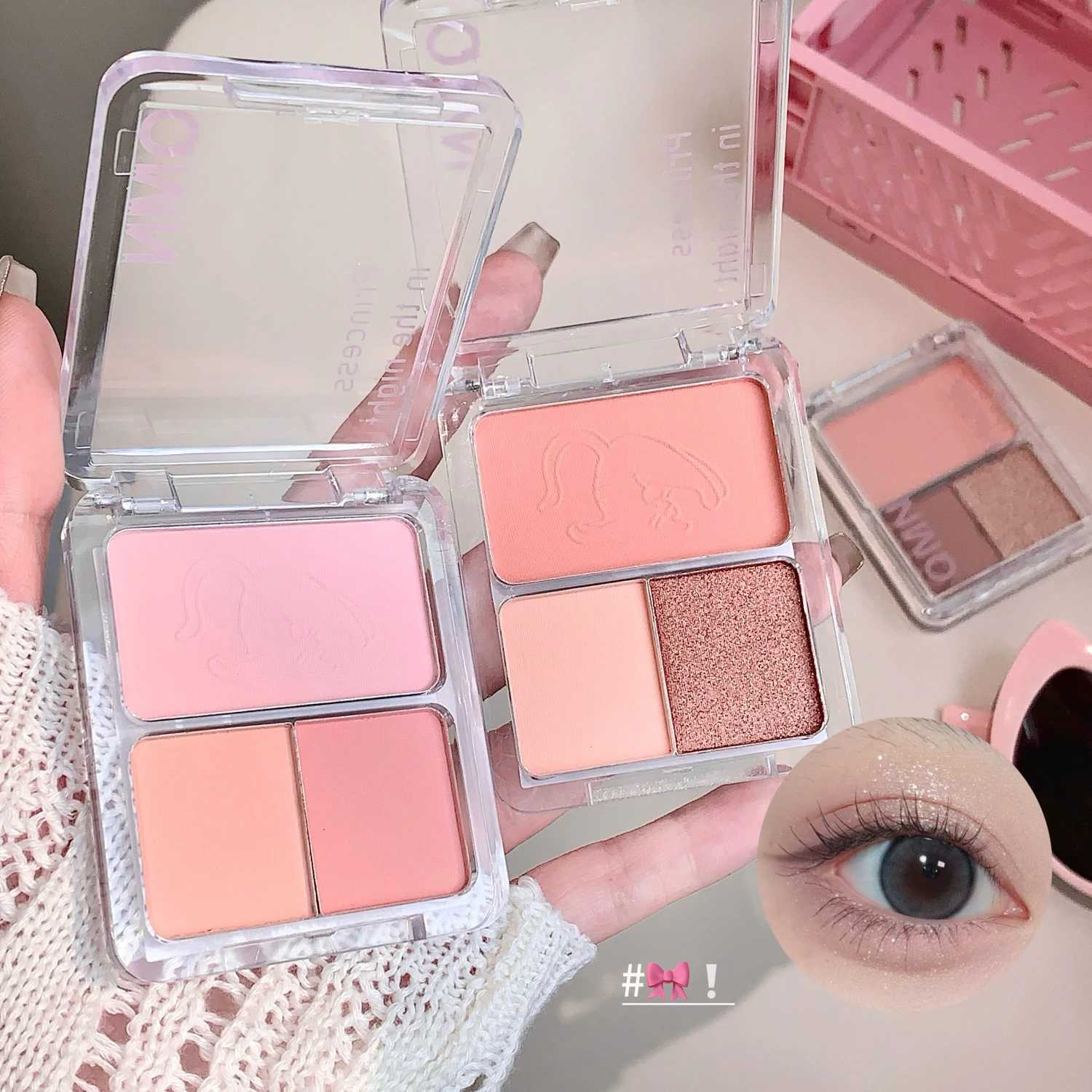 3-Color Pink Orange Eyeshadow Palette Facial Blush Shimmer Matte Low Saturation Eye Shadow Makeup Palette Eye Pigments CosmeticsXJ250520