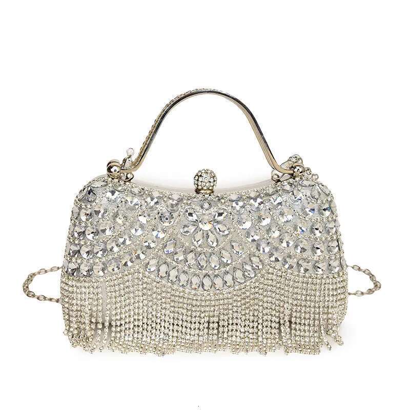 2024 Luxurious Women Banquet Handbags New Dia-Studded Tassel Evening Bags Femme Wedding Purse Dress Beaded Party Clutch