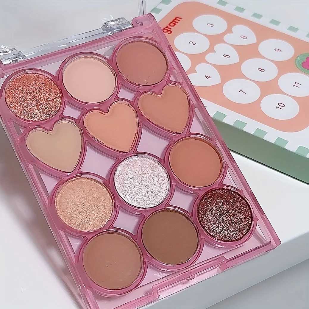 12-Color Nude Eyeshadow Palette Korean-Style Soft Glam Multifunctional Matte Shimmer Low-Saturation Morandi Tones For Girl/Women W250520