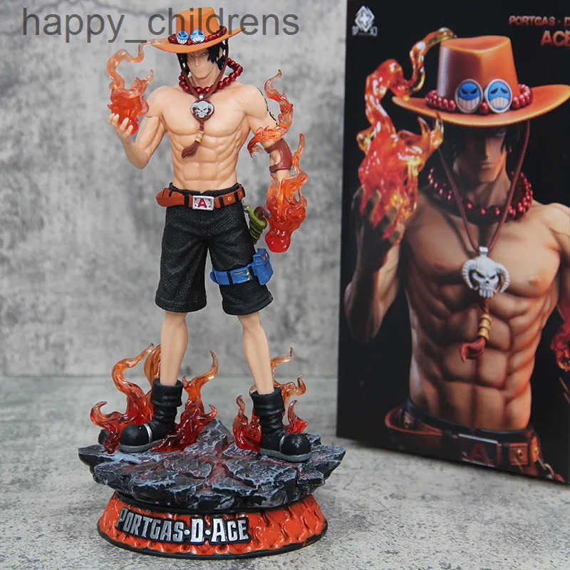 25cm Anime One Piece Ace Figure Fire Fist Ace Collectible Action Figure Portgas D Ace Pvc Ornament Model Collection Toys Gifts U250521