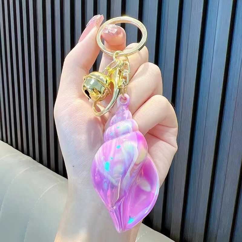 Creative Color Plated Conch Car Keychain, Cute Couple Keychain Package, Pendant, Cartoon Exquisite Gift