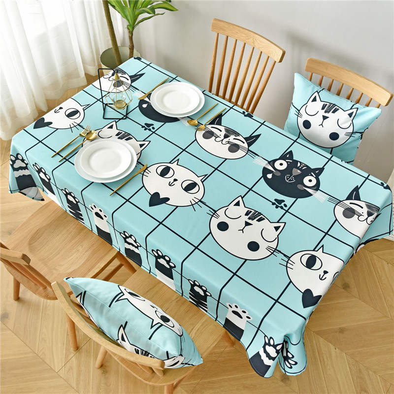 A711 tablecloth Nordic ins style oil-proof and waterproof tablecloth washable rectangular small fresh coffee table round table tablecloth