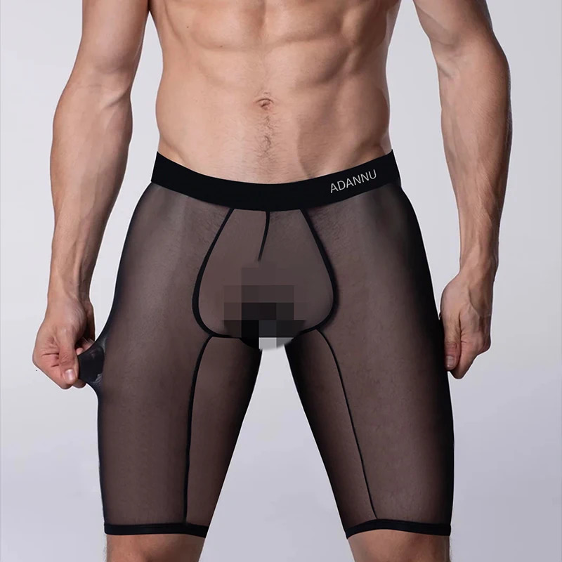 2PCS Sports Short Men Transparent High-elasticity Fitness Leggings Cycling Pant Underwear Quick-drying Breathable MiddlePants 250519