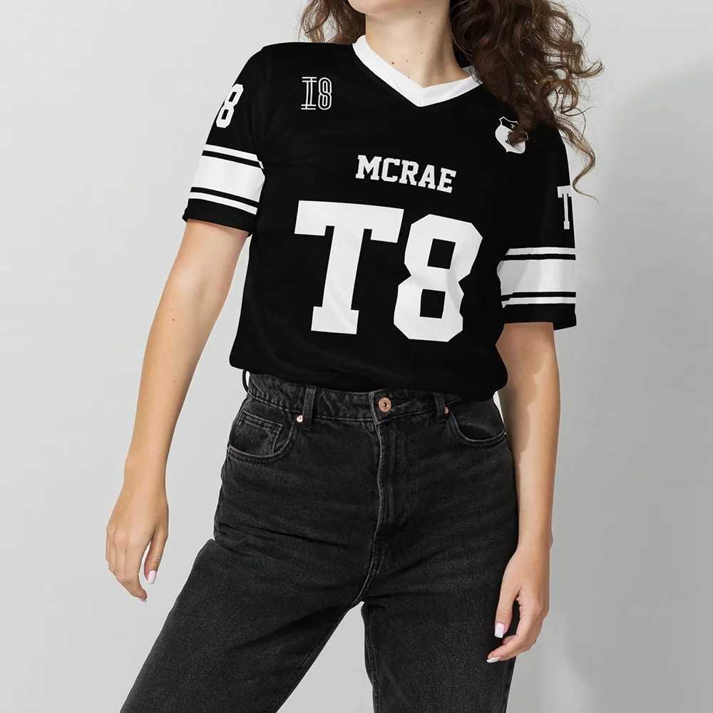 Tate McRae 2025 New Spring/Summer Mens and Womens Sportswear T8 McRae V-Neck T-Shirt y2k clothes M250521