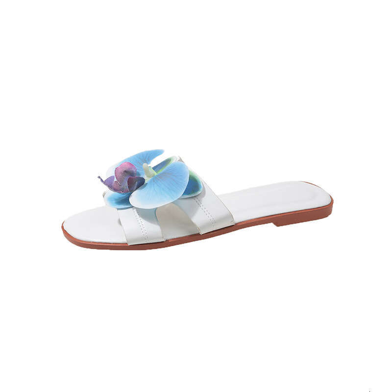 Fashion Plus Size Slippers For Spring And Summer 2025, Soft And Graceful Butterfly Orchid Sandals, Outdoor Leisure Beach One Line Slippers, Female Des
