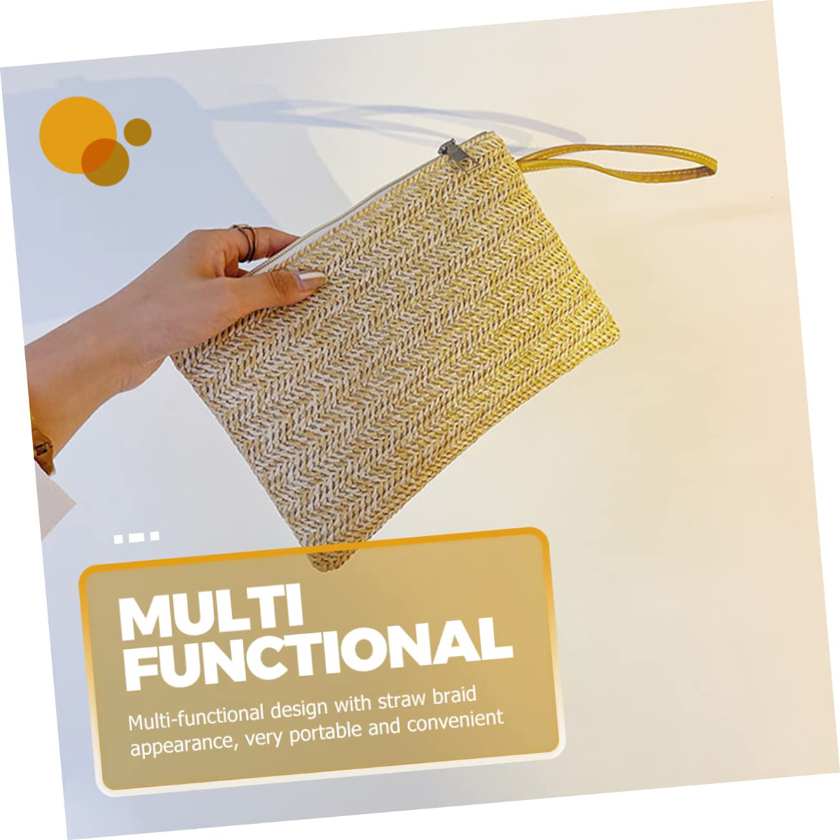 Beach handbag clip for wallet texture, niche trend, woven bag, fashionable, simple, printed, beautiful envelope bag cmc