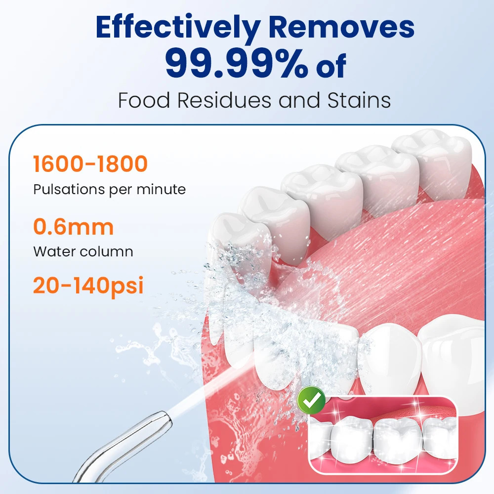 Oral irrigator USB rechargeable dental floss portable sprayer 260ML water tank waterproof oral care cleaning 250519