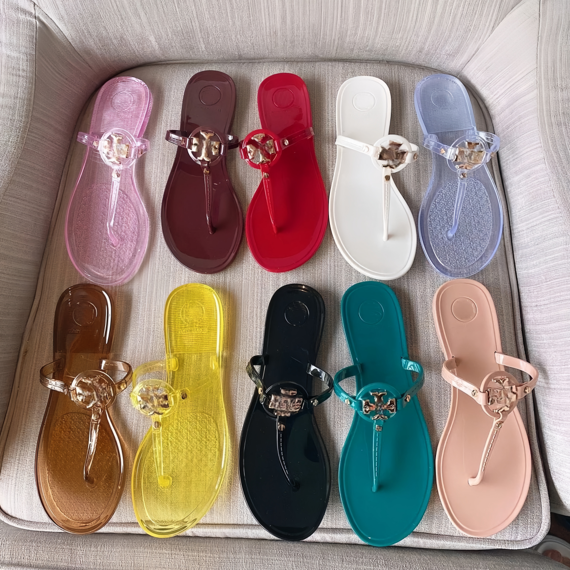Luxury Slippers Designer Women Sandals Flip Flops Beach Shoes Summer PVC Transparent Jelly Slippers Size US6-12