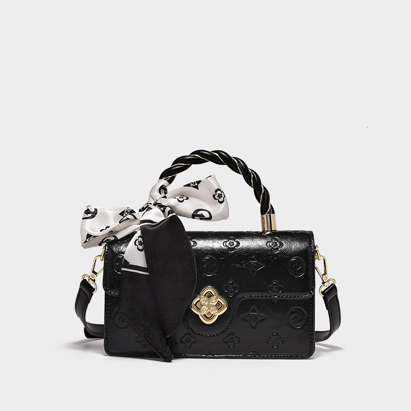 2025 Outdoor Style Free Delivery Designer HENGJINGYX Camellia Premium Handbag New Printed Cross Side Small Square Bag Comes With Silk Scarf