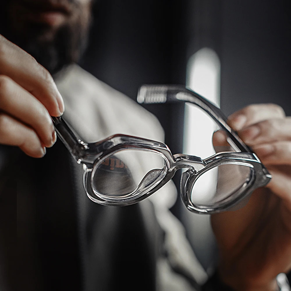 Maden Vintage Round Frame Glasses Unisex Thick Acetate Fashion Eyeglass Frames Retro Trendy Versatile Durable Eyewear 250520