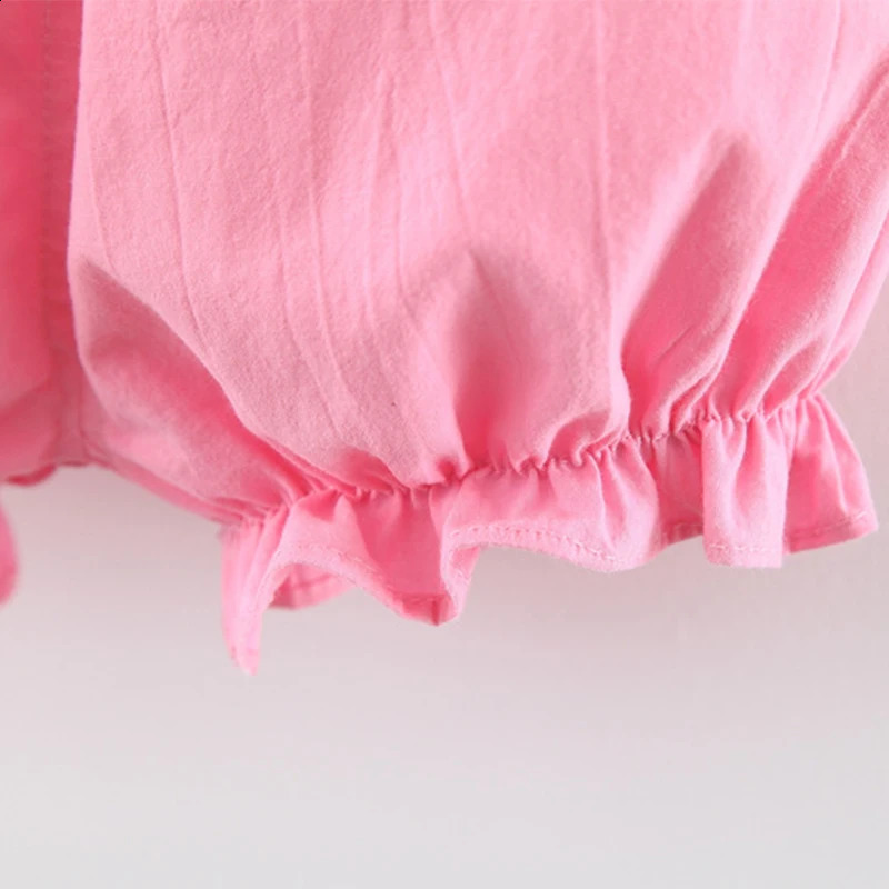 Summer 2piece set for girls baby top and shorts girl solid color lace cartoon rainbow cloud print suspender 250517z