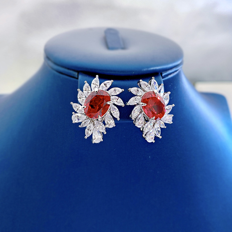 Sophisticated Women's 8x10mm Bird-Themed Statement Pieces Featuring Rich Colorful Stones & Shimmering Diamond Bezel
