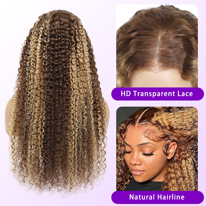 18-30 inches 13x6 4/27 # lace front wig for human hair | women's curly human hair with free stitching and natural hairline