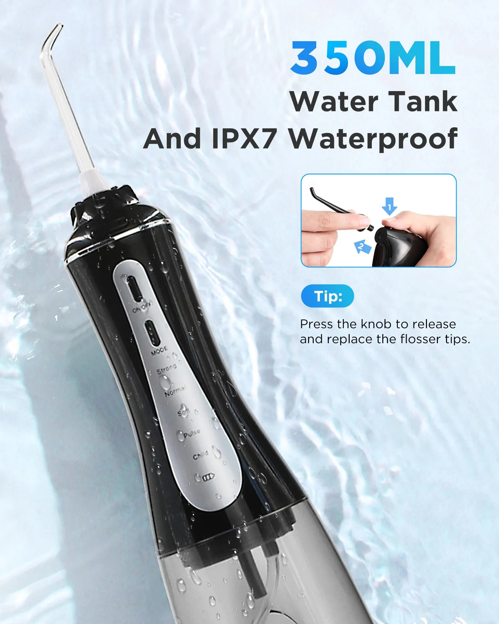 Oral Irrigator Fairywill Water Flosser 5 Modes Portable Dental Water Jet 350ML Water Tank Teeth Cleaner USB Charge Waterproof 250520