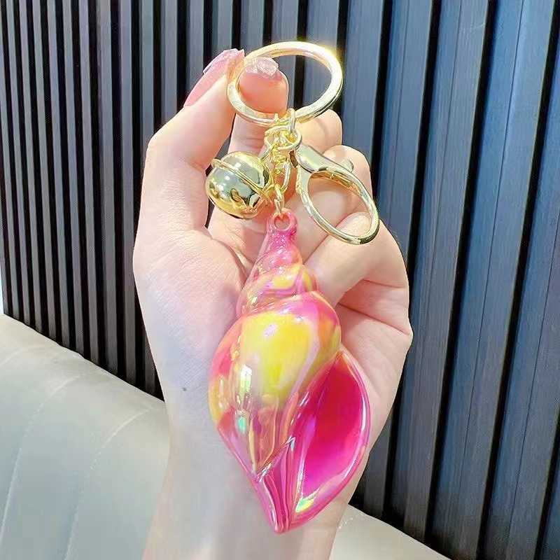 Creative Color Plated Conch Car Keychain, Cute Couple Keychain Package, Pendant, Cartoon Exquisite Gift