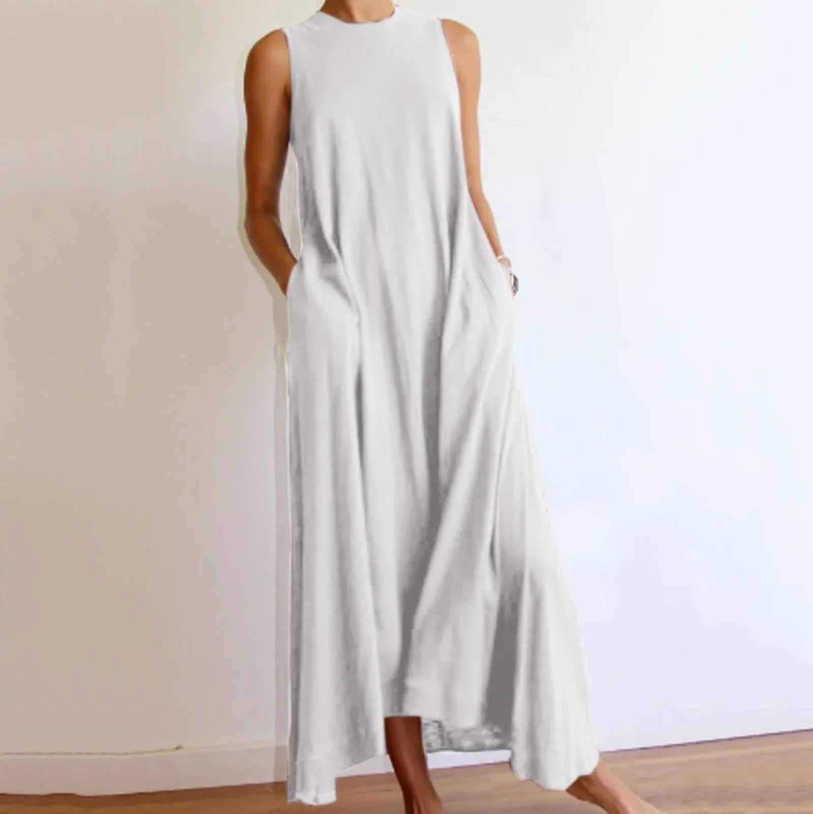 Plus Size Vova Womens Knit Round Neck Dress Large Size Summer Cross-Border Fashion Trendy Long S... 250520