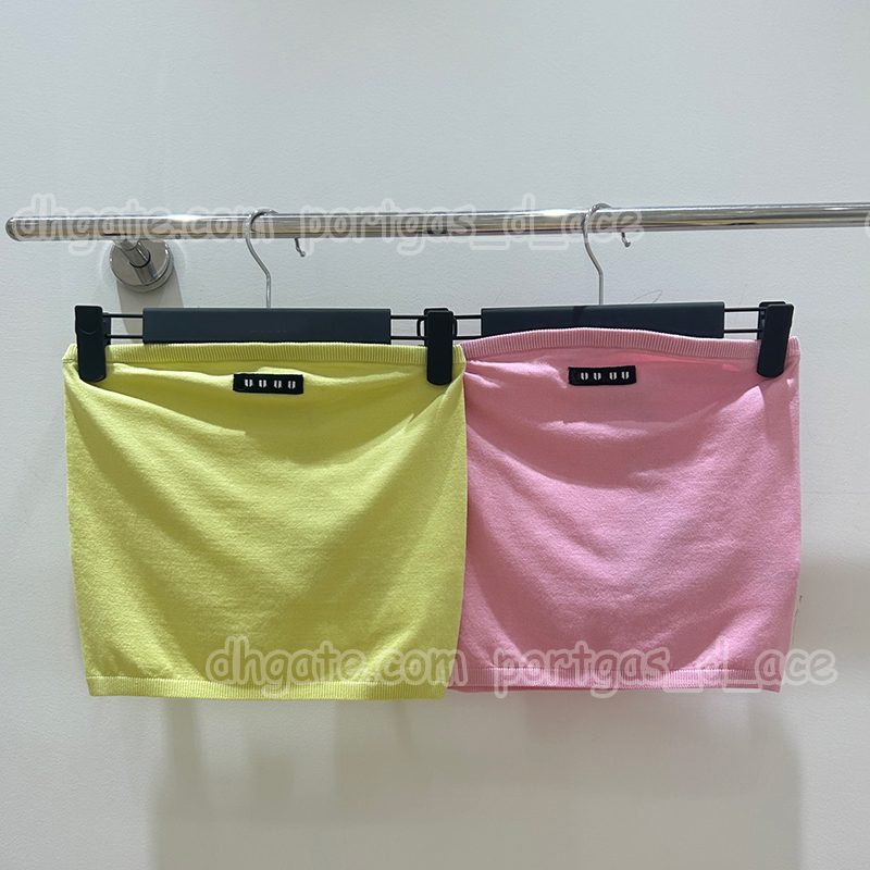 Summer Boob Tube Tops Women Knits Embroidered Sexy Belly Band Bra Designer Street Style Night Club Party Sleeveless Camisole