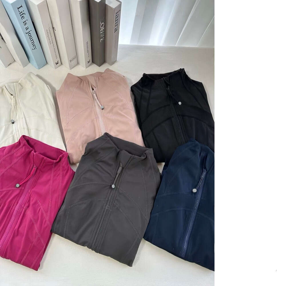 Define Yoga Definejackets Hip Length Line Decoration Long Sleeves Solid Color Slim fit Casual Jacket Align pant pants shorts Aligned Leggings Designer