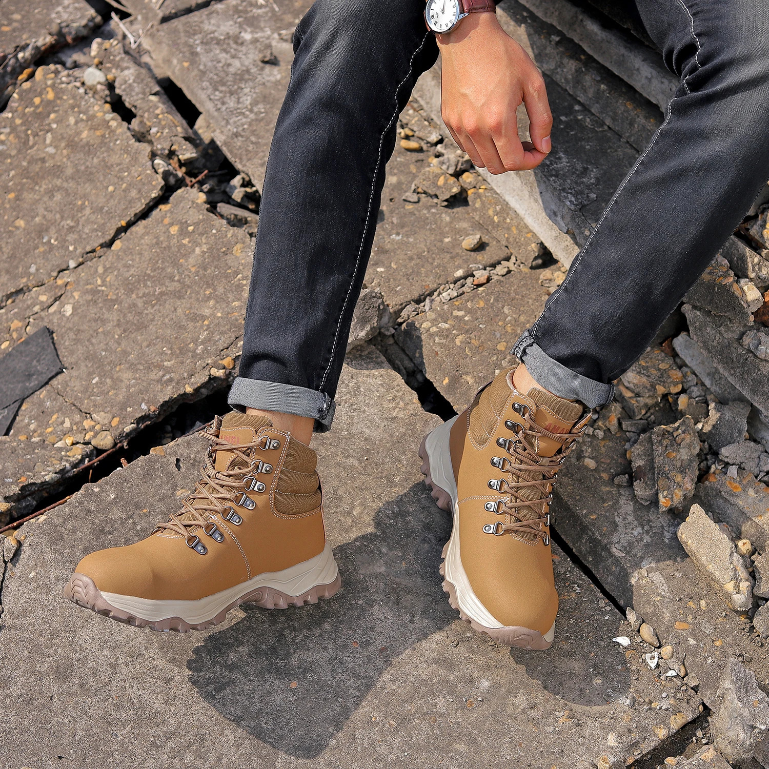 Waterproof Safety Shoes With Steel Toe Cap Work Sneakers Men Work Shoes Puncture-Proof Work Safety Boots Brown Safety Footwear 250516