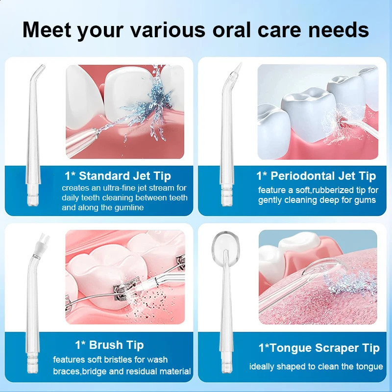 Oral Irrigator Dental Water Flosser for Teeth Electric Dental Irrigator Rechargeable Dental Water Jet Floss for Teeth Cleaning 250520
