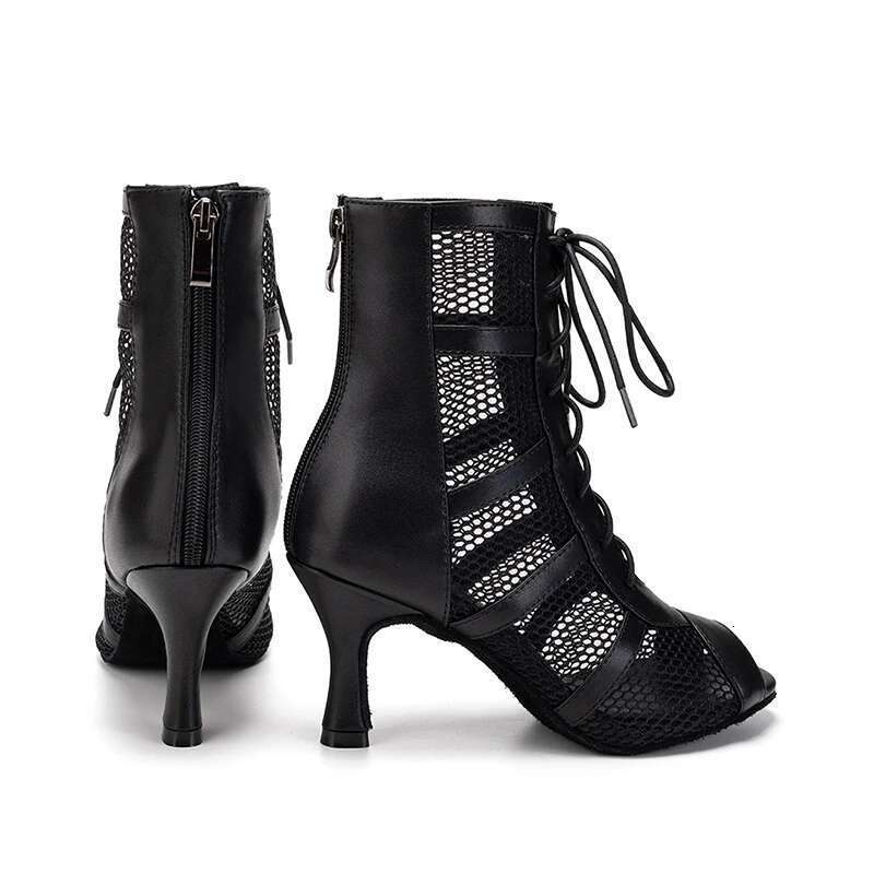 Women Boots Black Heels For Woman Latin Dance Girls Ladies Ballroom Modern Tango Dancing Salsa Sandals Party Shoes