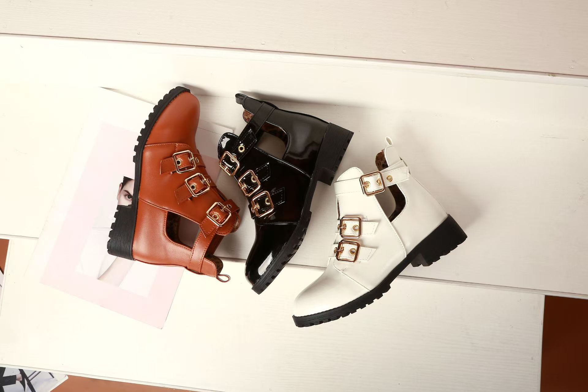 Style Platform British 2022 New Autumn Retro Wild Thick-soled Increased Motorcycle Boots Women Shoes fc7c