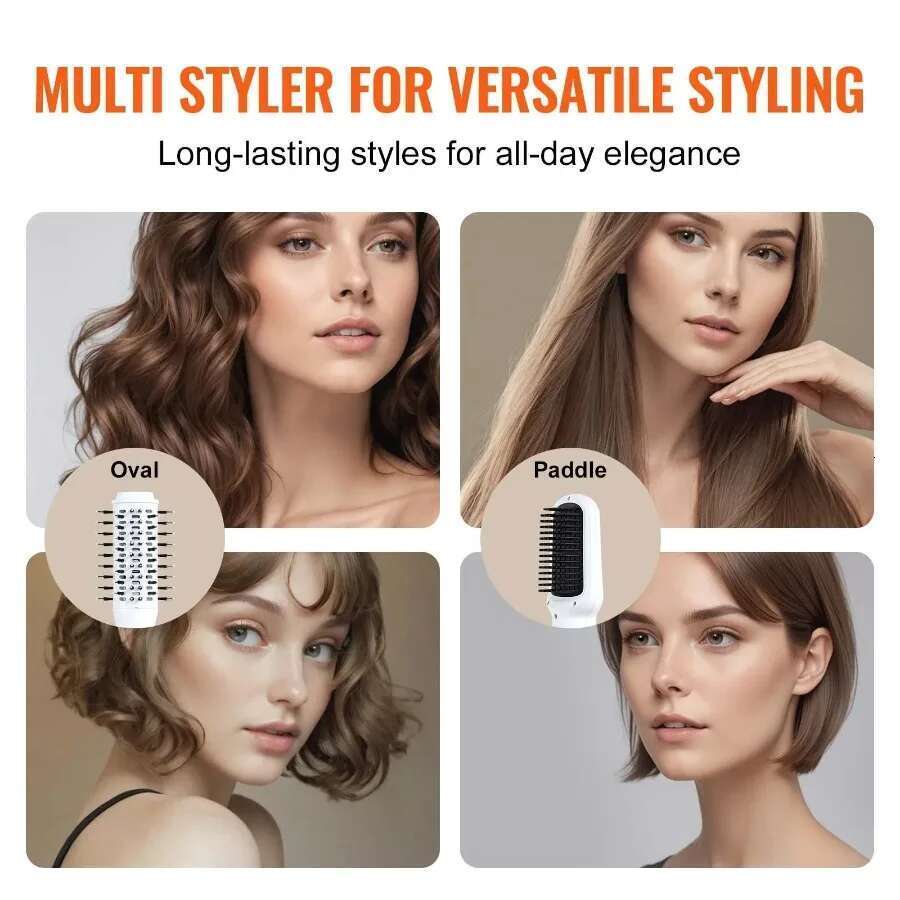 Hair Dryer Brush Ionic Hot Air Styler with 2 Brushes for Drying Volumizing